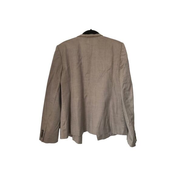 Ann Taylor Blazer Size 14 Grey Wool Blend Suit Jacket Long Sleeve Open Front - Picture 5 of 11